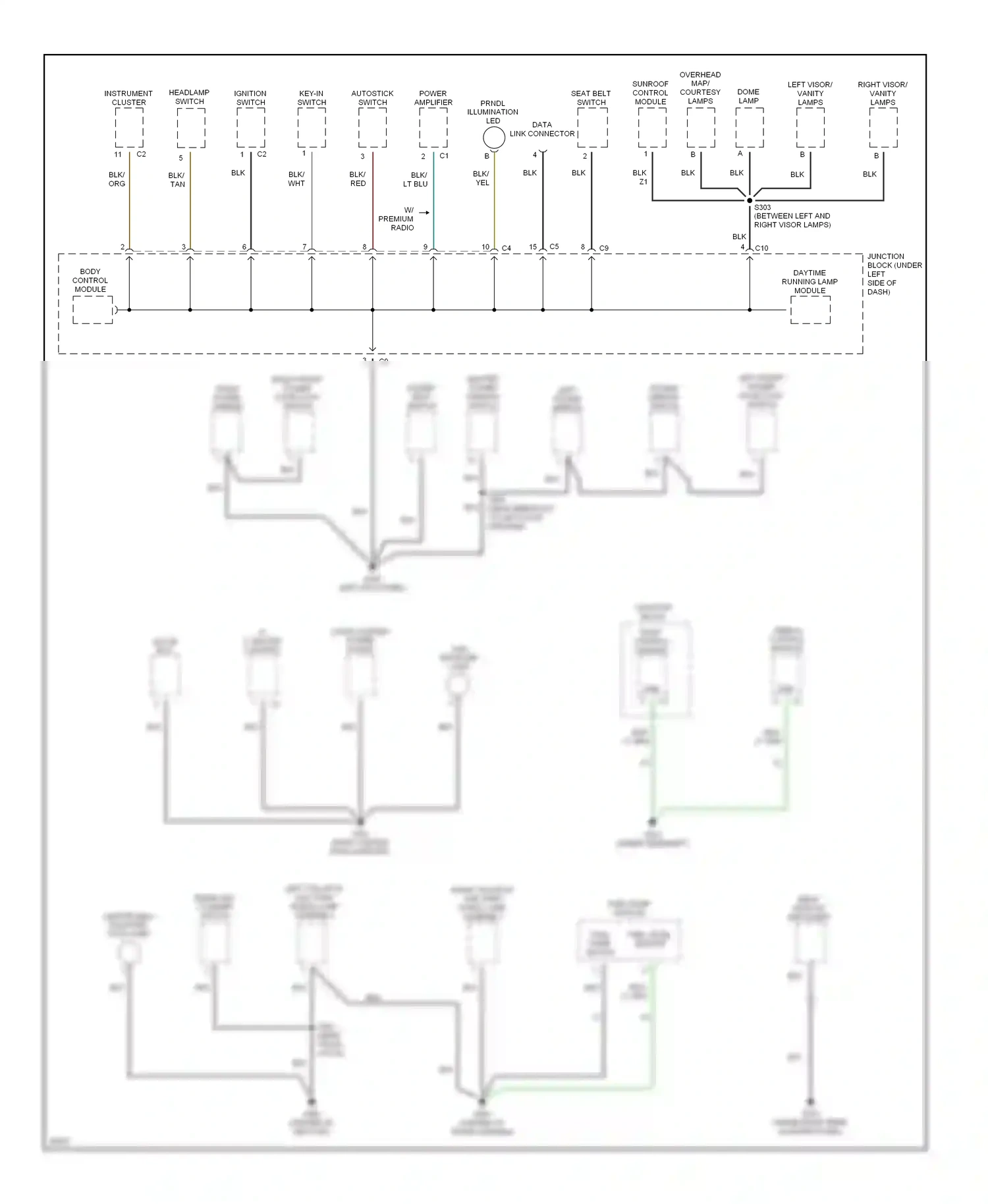 Dodge Stratus I (1995-2000) (left kick panel) wiring diagram  (5 of 18)