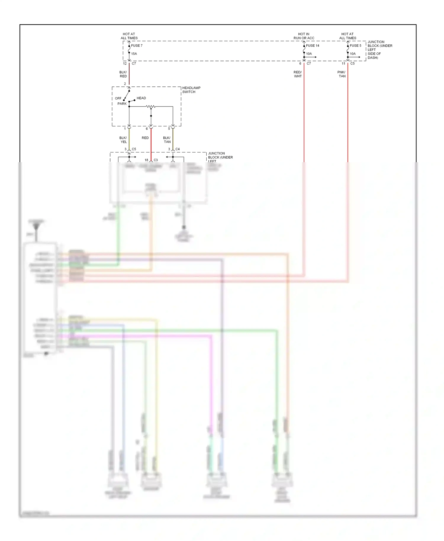 Dodge Stratus I (1995-2000) (left kick panel) wiring diagram  (16 of 18)