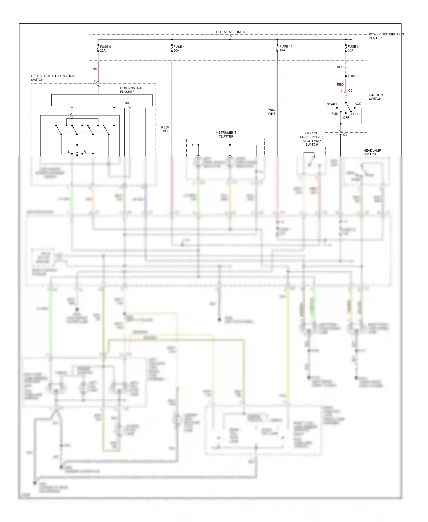 Dodge Stratus I (1995-2000) (left kick panel) wiring diagram  (4 of 18)