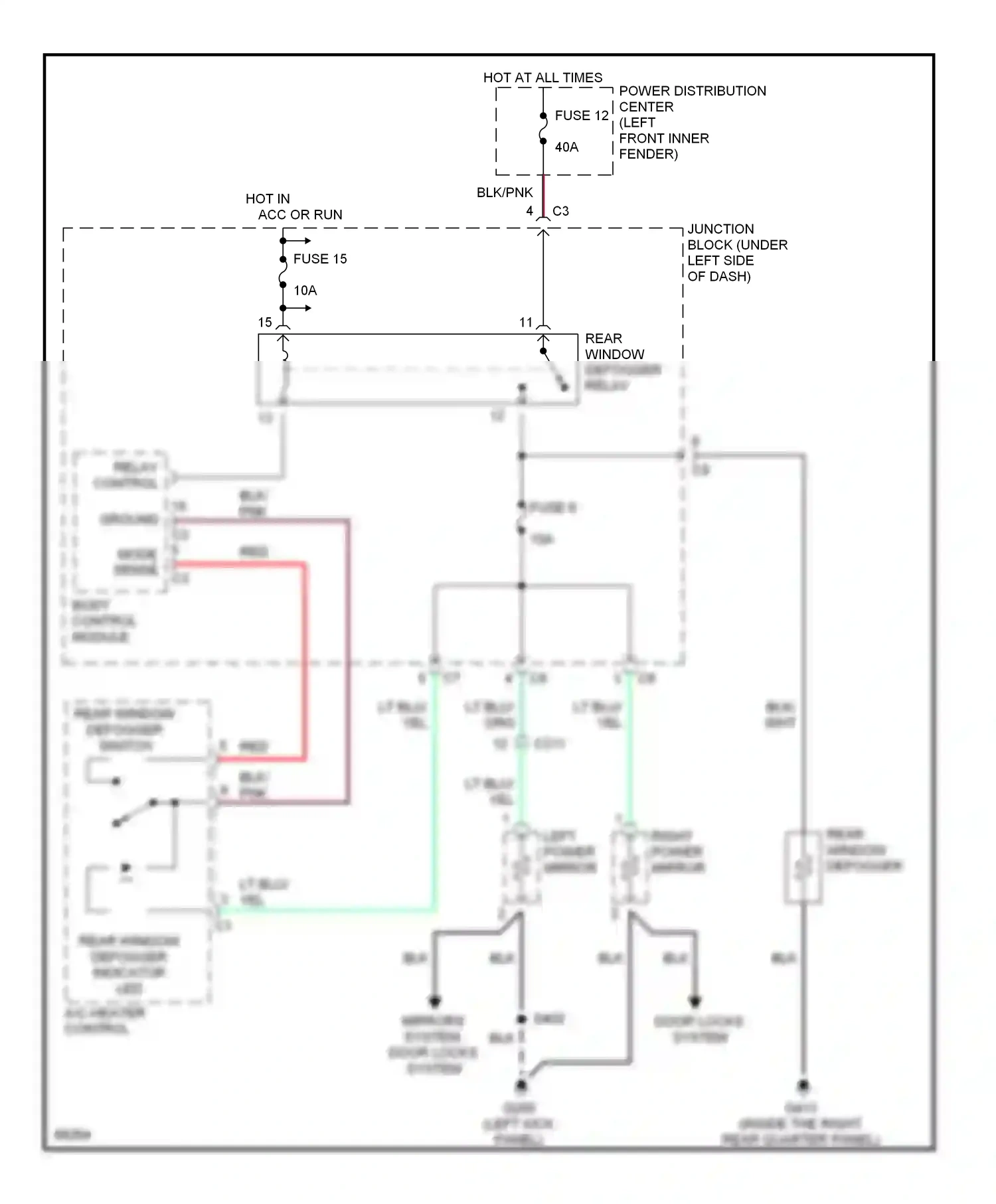 Dodge Stratus I (1995-2000) (left kick panel) wiring diagram  (3 of 18)