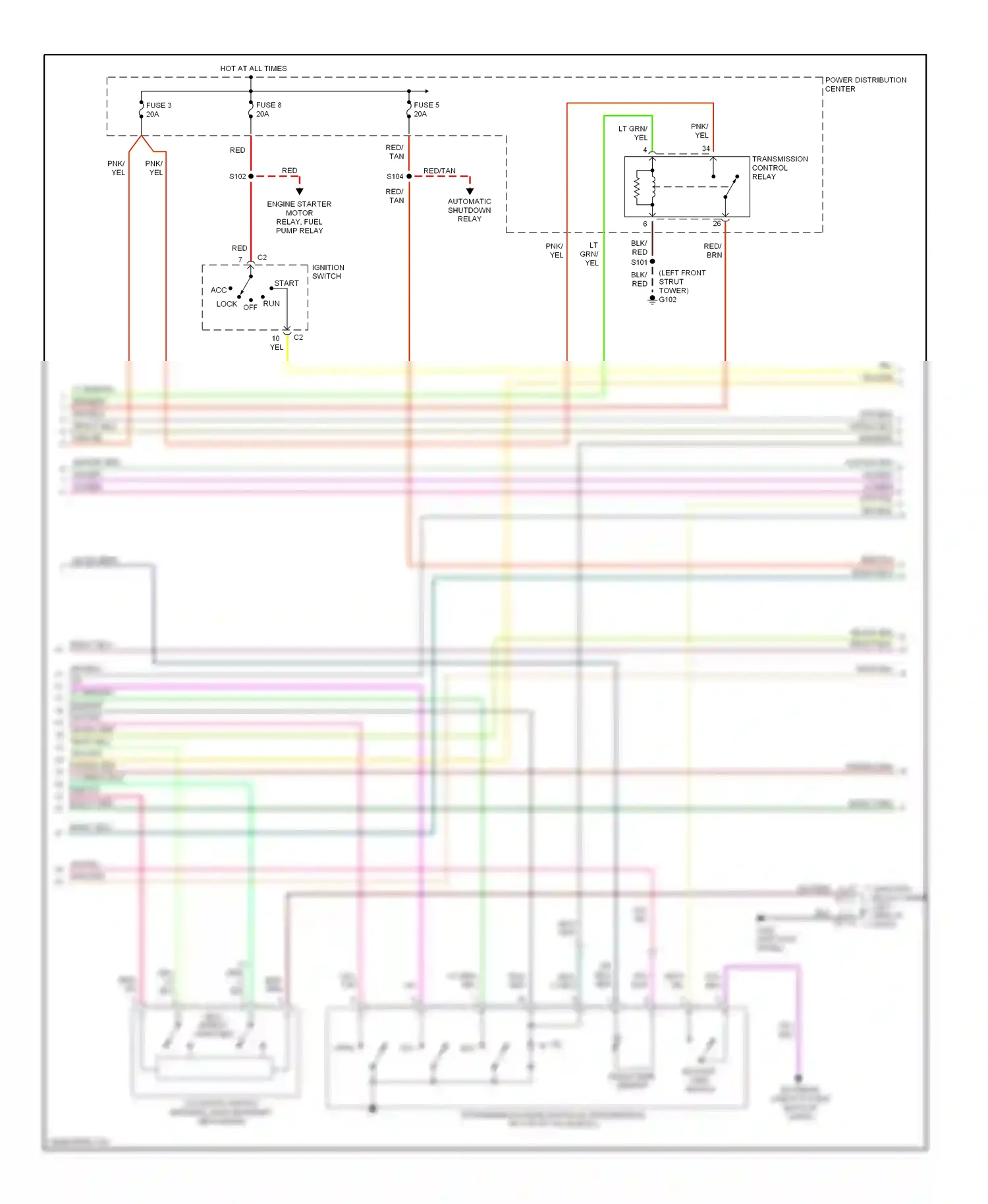 Dodge Stratus I (1995-2000) (left kick panel) wiring diagram  (17 of 18)