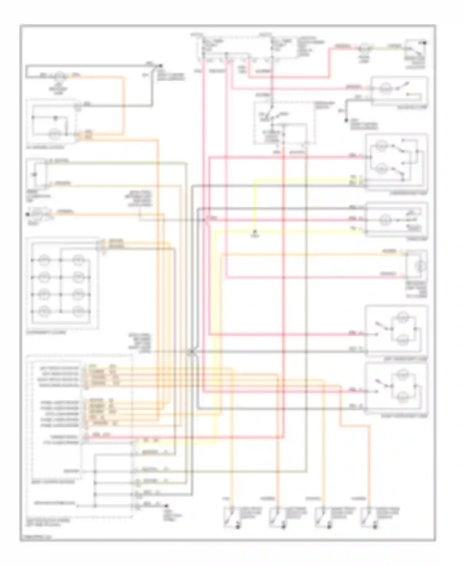 Wiring diagram left visor/vanity lamp for Dodge Stratus I (1995-2000) (1 of 1)