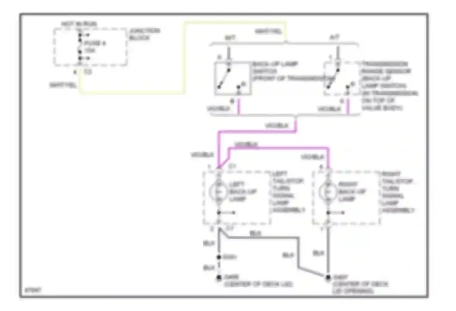 Wiring diagram right tail/stop, turn signal lamp assembly right back-up lamp for Dodge Stratus I (1995-2000) (1 of 1)