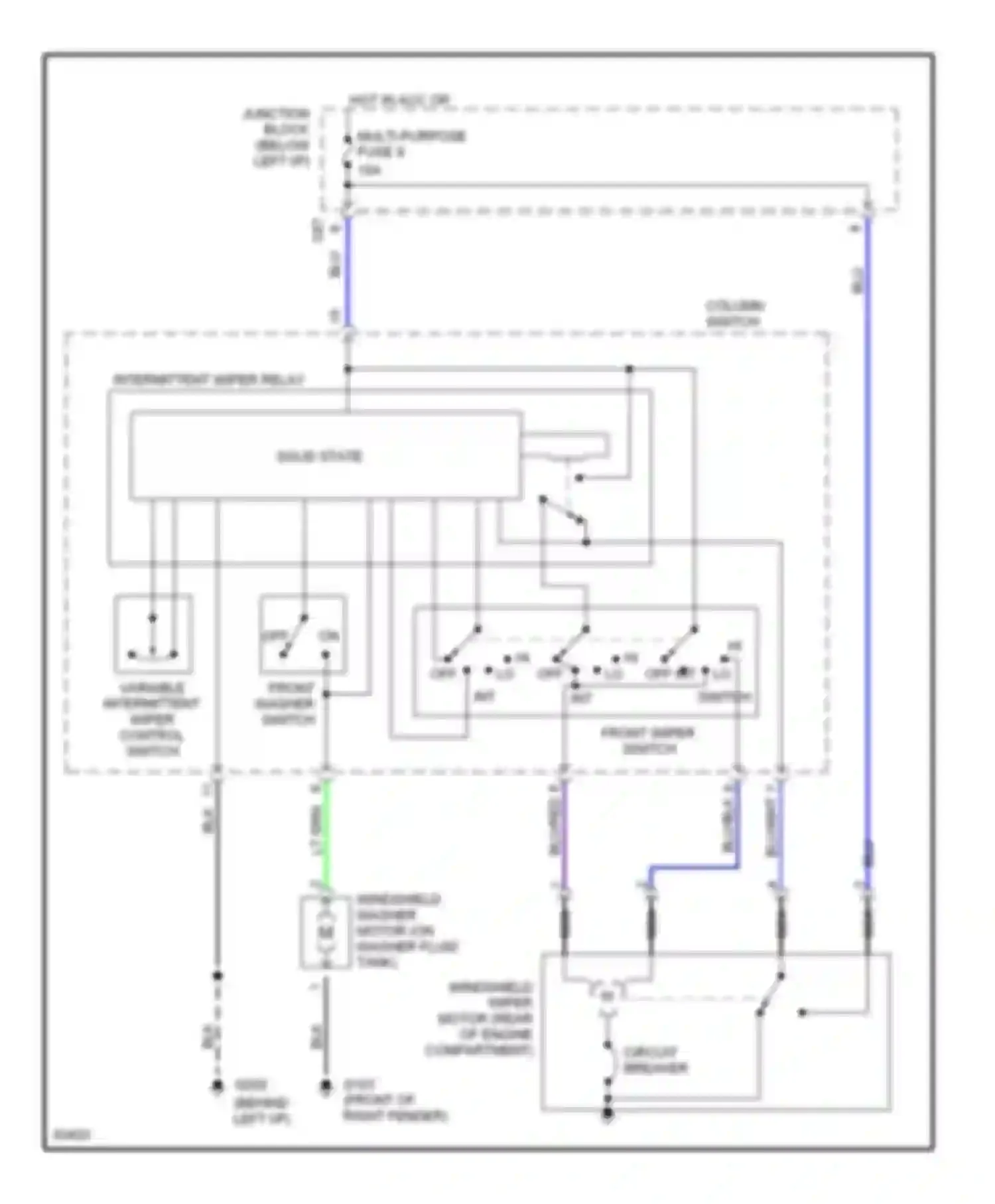 Summit Eagle I (1989-1996): Front wiper/washer circuit