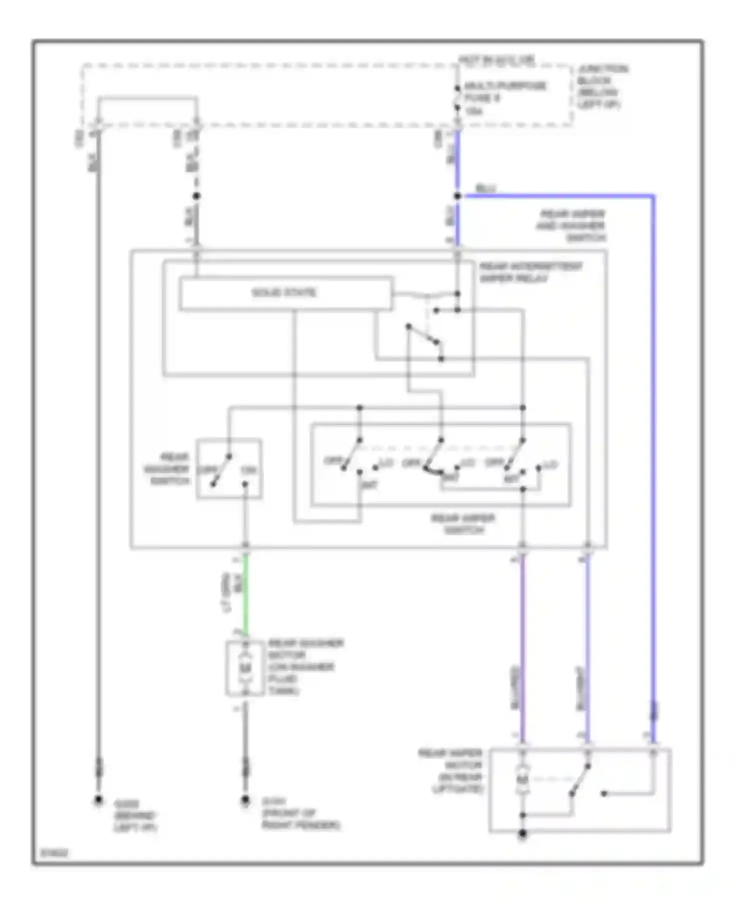 Summit Eagle I (1989-1996): Rear wiper/washer circuit