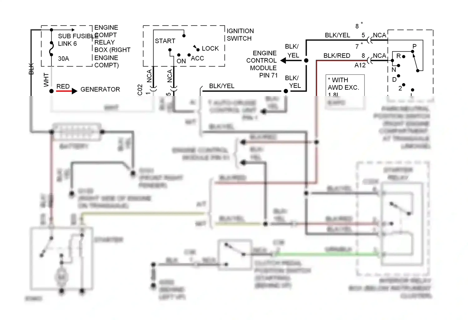 Eagle Summit I (1989-1996) blk/yel wiring diagram  (17 of 23)