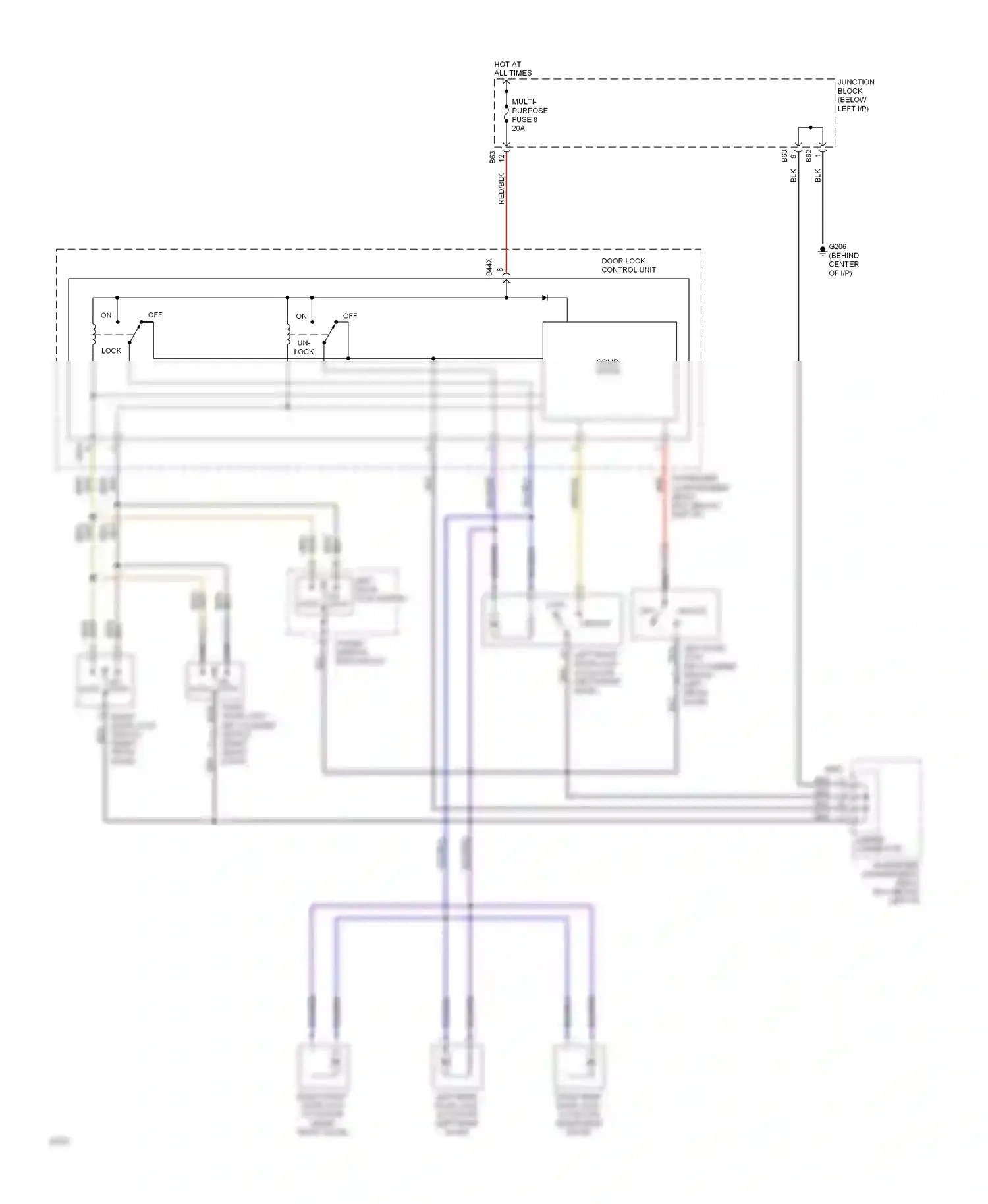 Eagle Summit I (1989-1996) door lock control unit wiring diagram  (1 of 4)