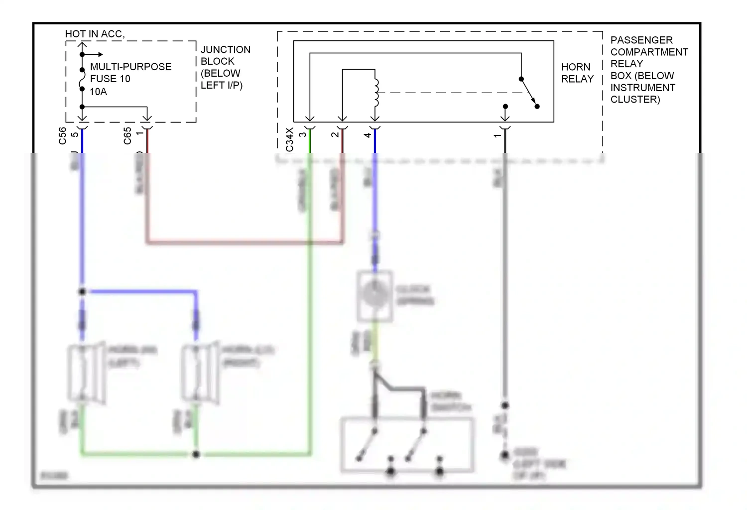 Eagle Summit I (1989-1996) horn switch wiring diagram  (1 of 1)