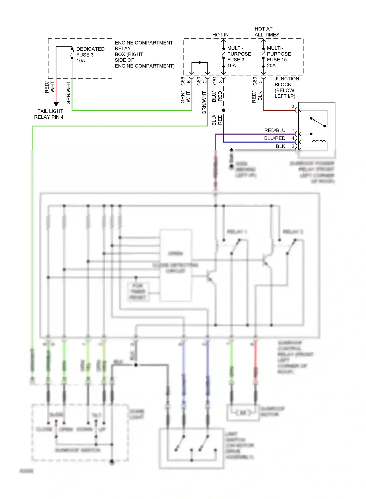 Eagle Summit I (1989-1996) junction block (below left i/p) wiring diagram  (35 of 35)