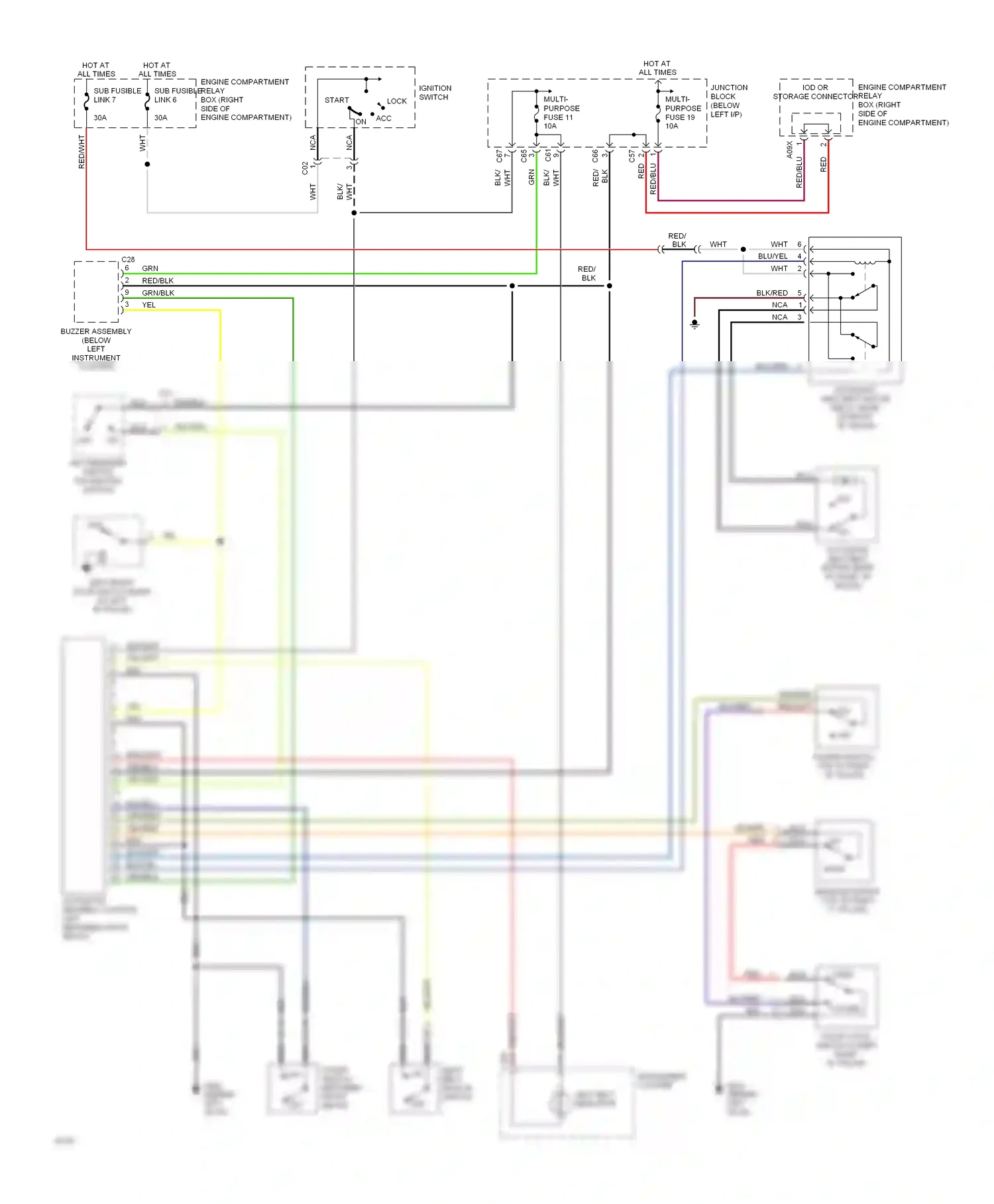 Eagle Summit I (1989-1996) key reminder switch (on ignition switch) wiring diagram  (2 of 2)