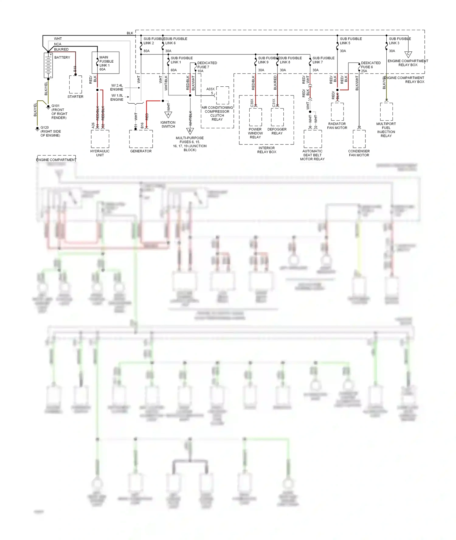 Eagle Summit I (1989-1996) left front side marker light left front position light wiring diagram  (1 of 1)