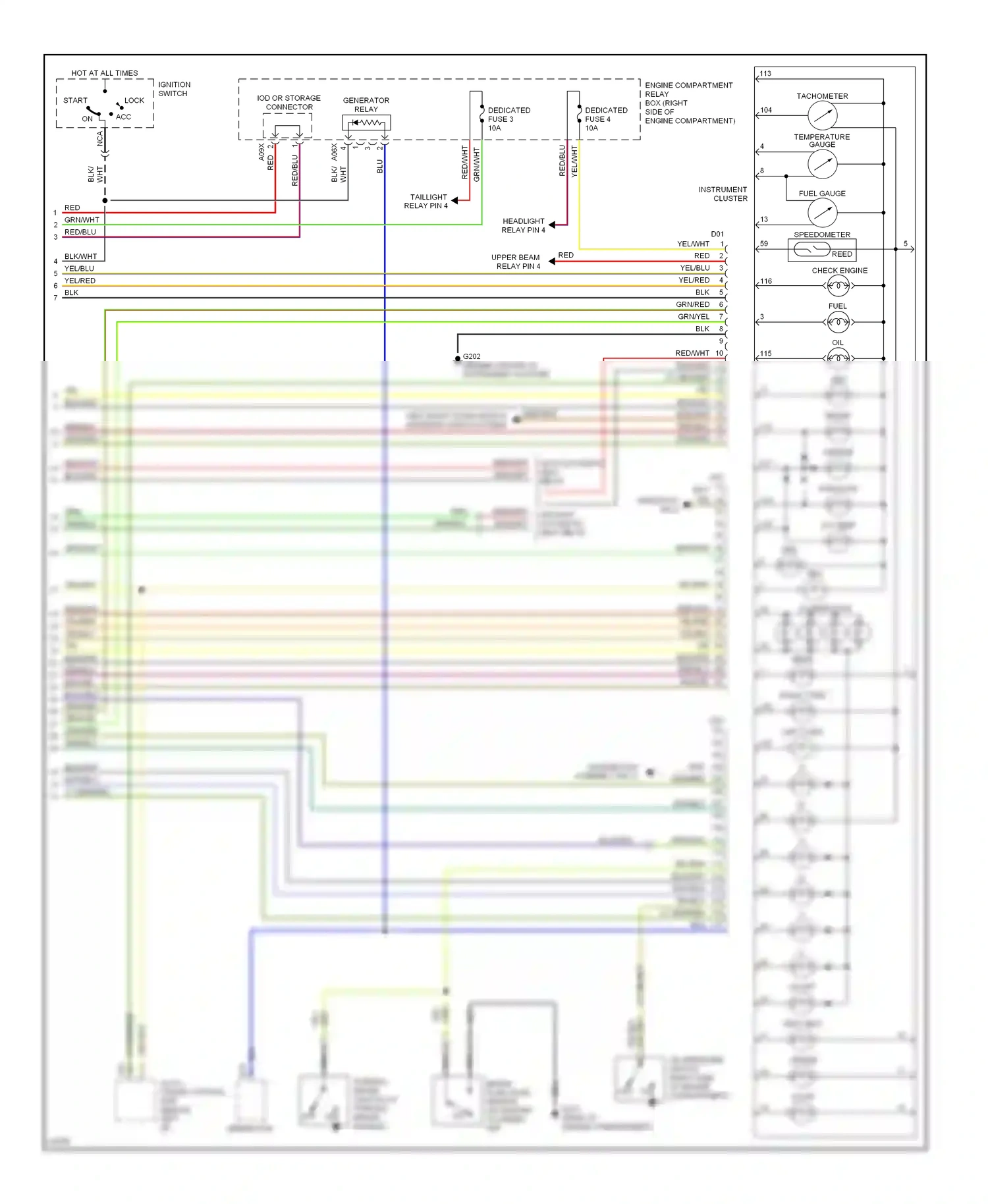 Eagle Summit I (1989-1996) tachometer wiring diagram  (1 of 4)