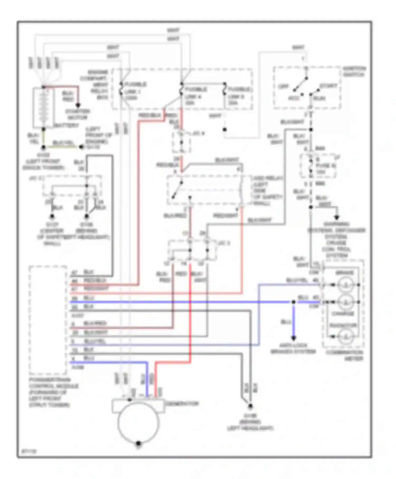 Talon Eagle II (1994-1999): 2.0l, charging circuit