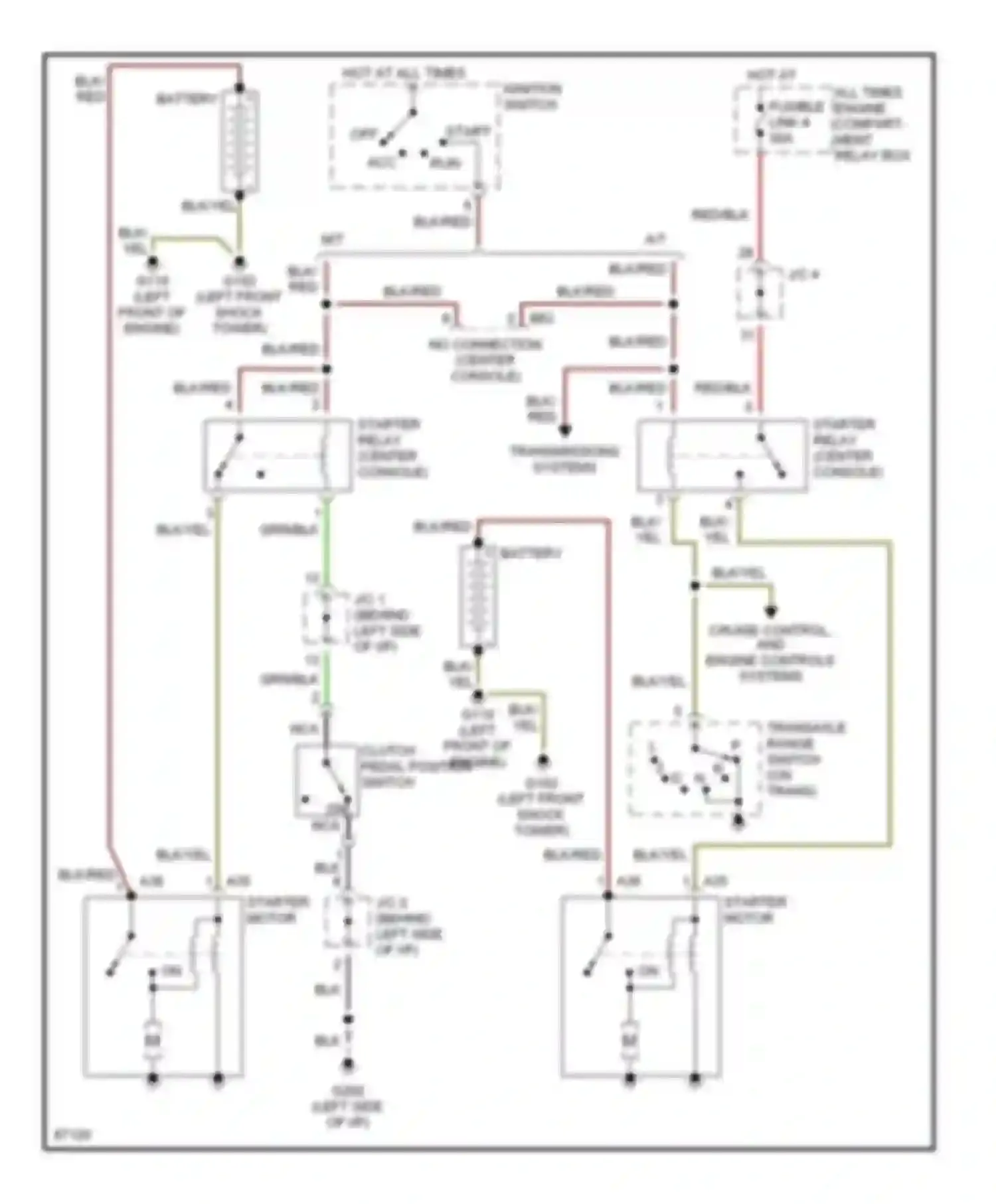 Talon Eagle II (1994-1999): 2.0l, starting circuit, without anti-theft