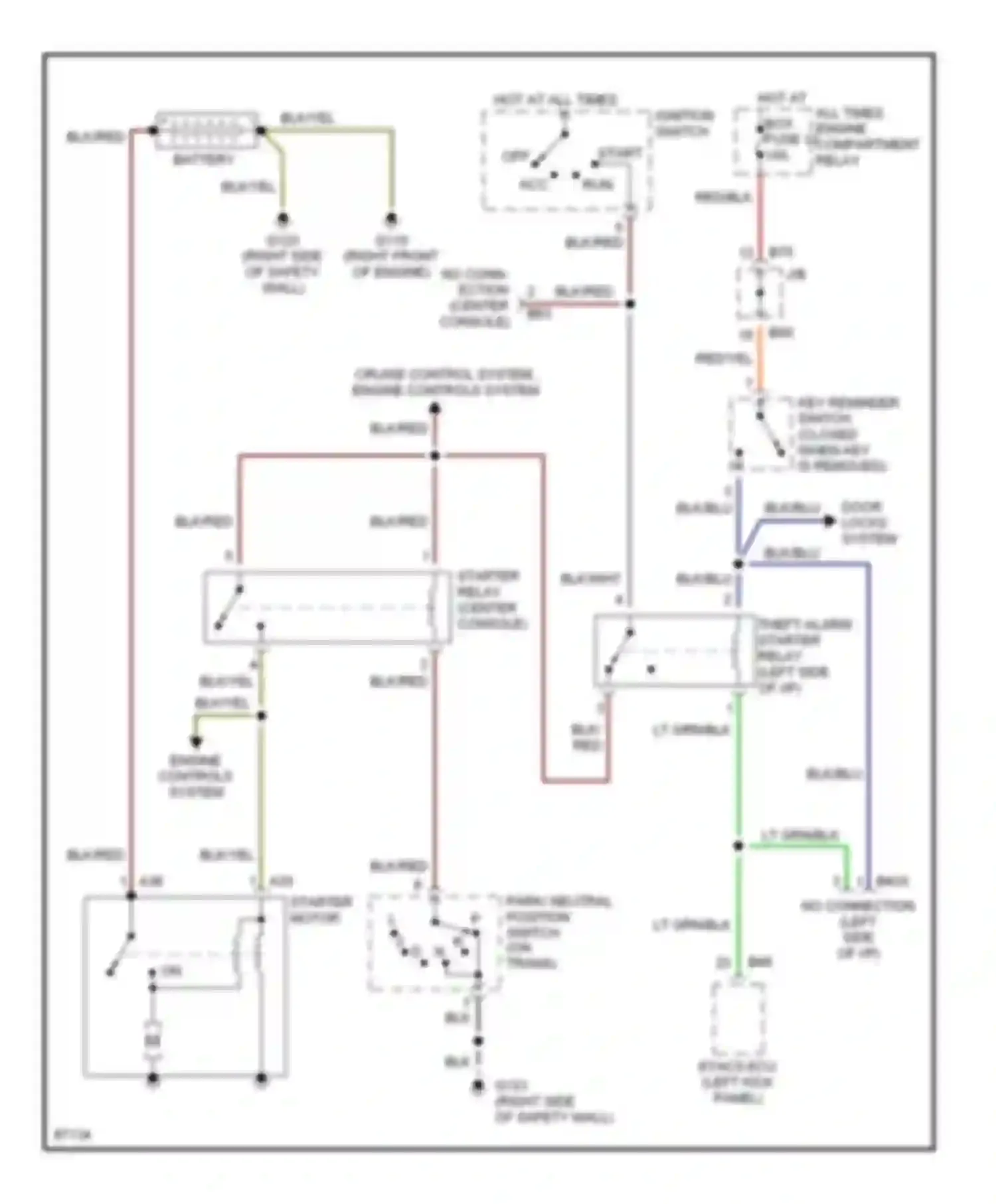Talon Eagle II (1994-1999): 2.0l turbo, starting circuit, with a/t & anti-theft
