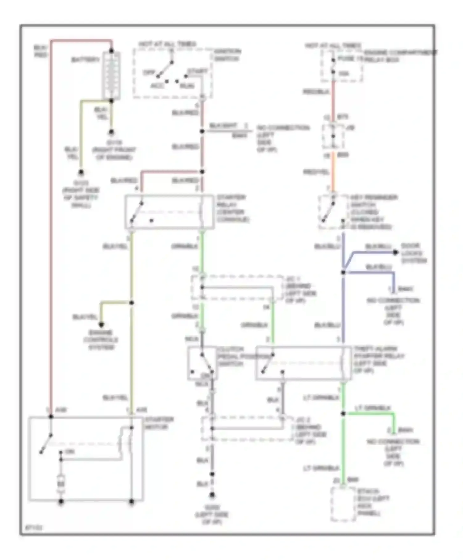 Talon Eagle II (1994-1999): 2.0l turbo, starting circuit, with m/t & anti-theft