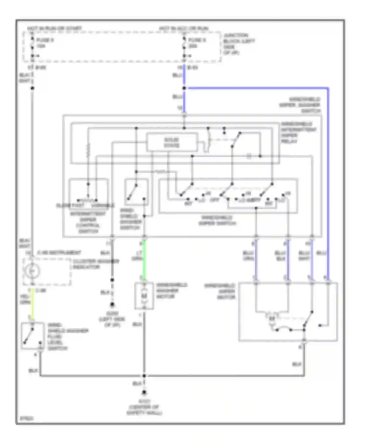 Talon Eagle II (1994-1999): 2.0l, front washer/wiper circuit