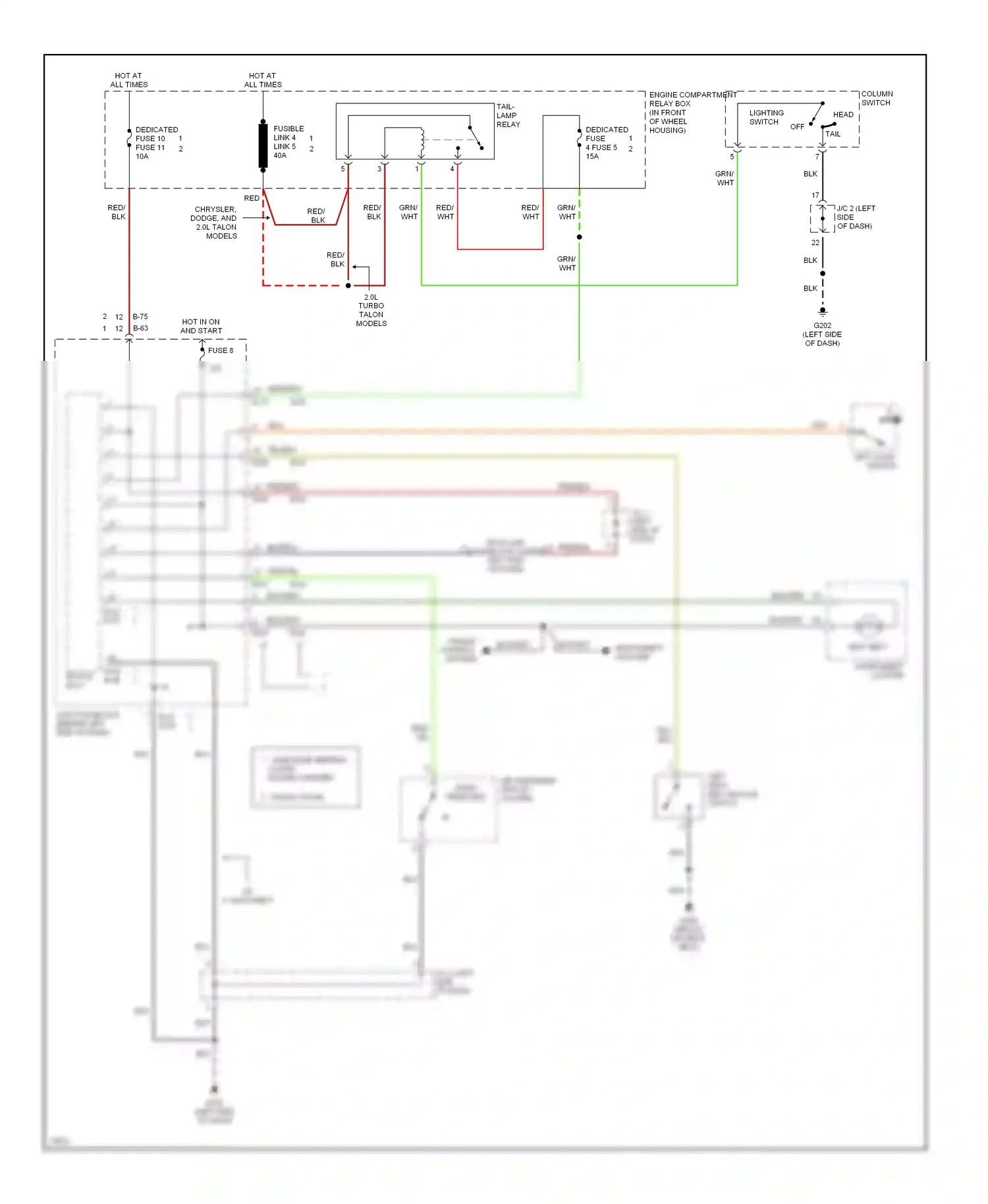 Eagle Talon II (1994-1999) column switch wiring diagram  (2 of 2)