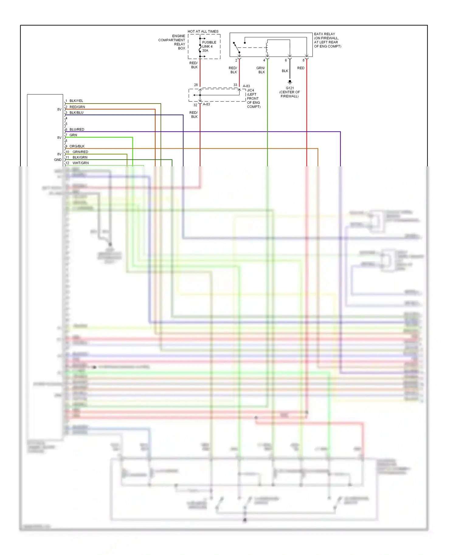 Eagle Talon II (1994-1999) engine compartment relay box wiring diagram  (22 of 28)