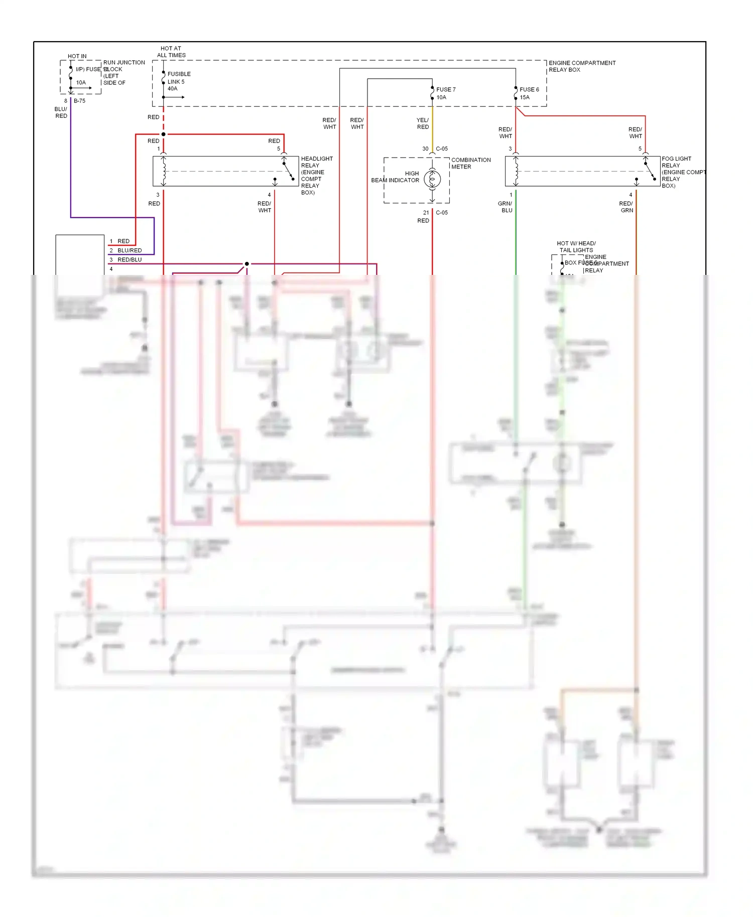 Eagle Talon II (1994-1999) engine compartment relay box wiring diagram  (18 of 28)