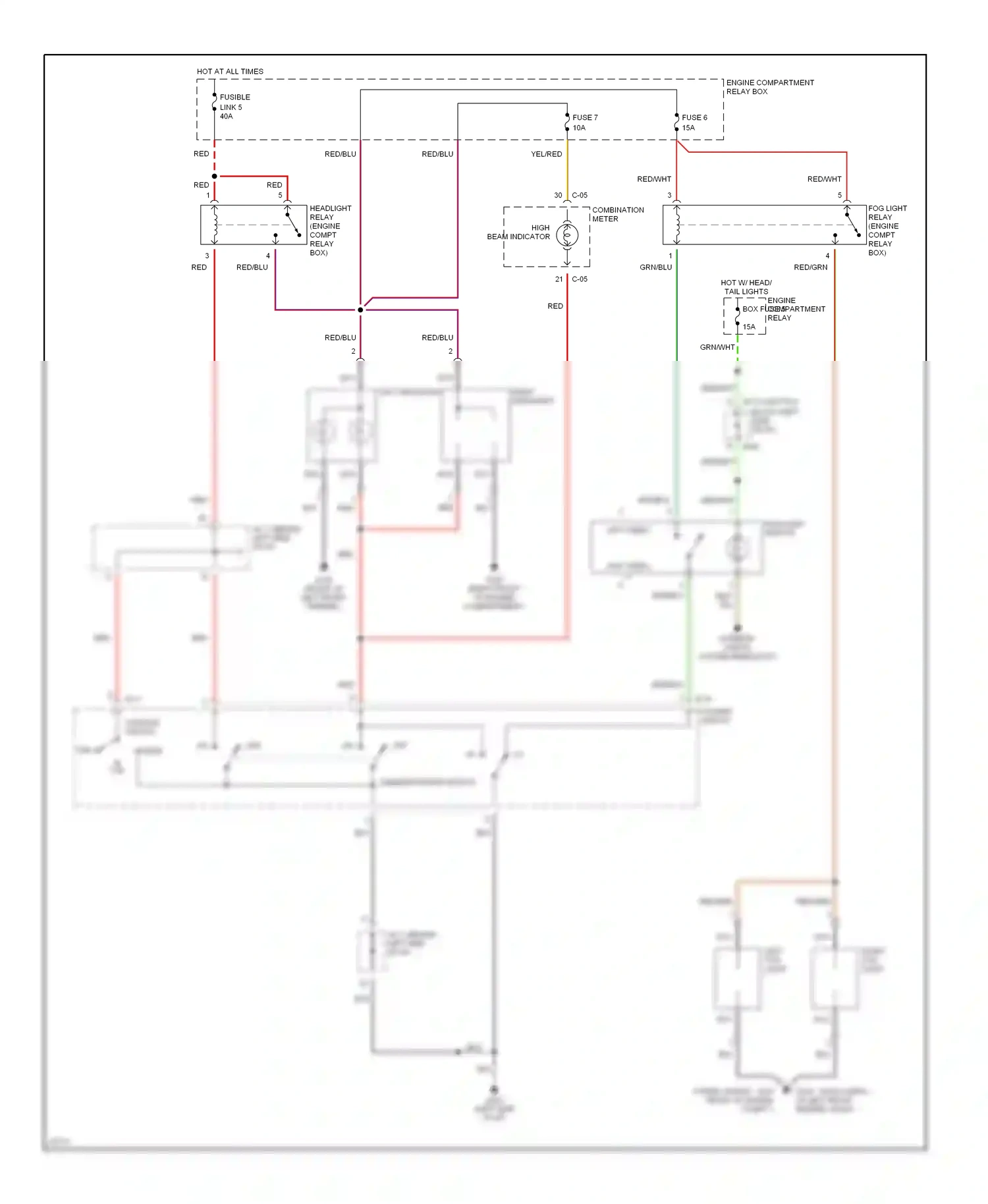 Eagle Talon II (1994-1999) engine compartment relay box wiring diagram  (19 of 28)