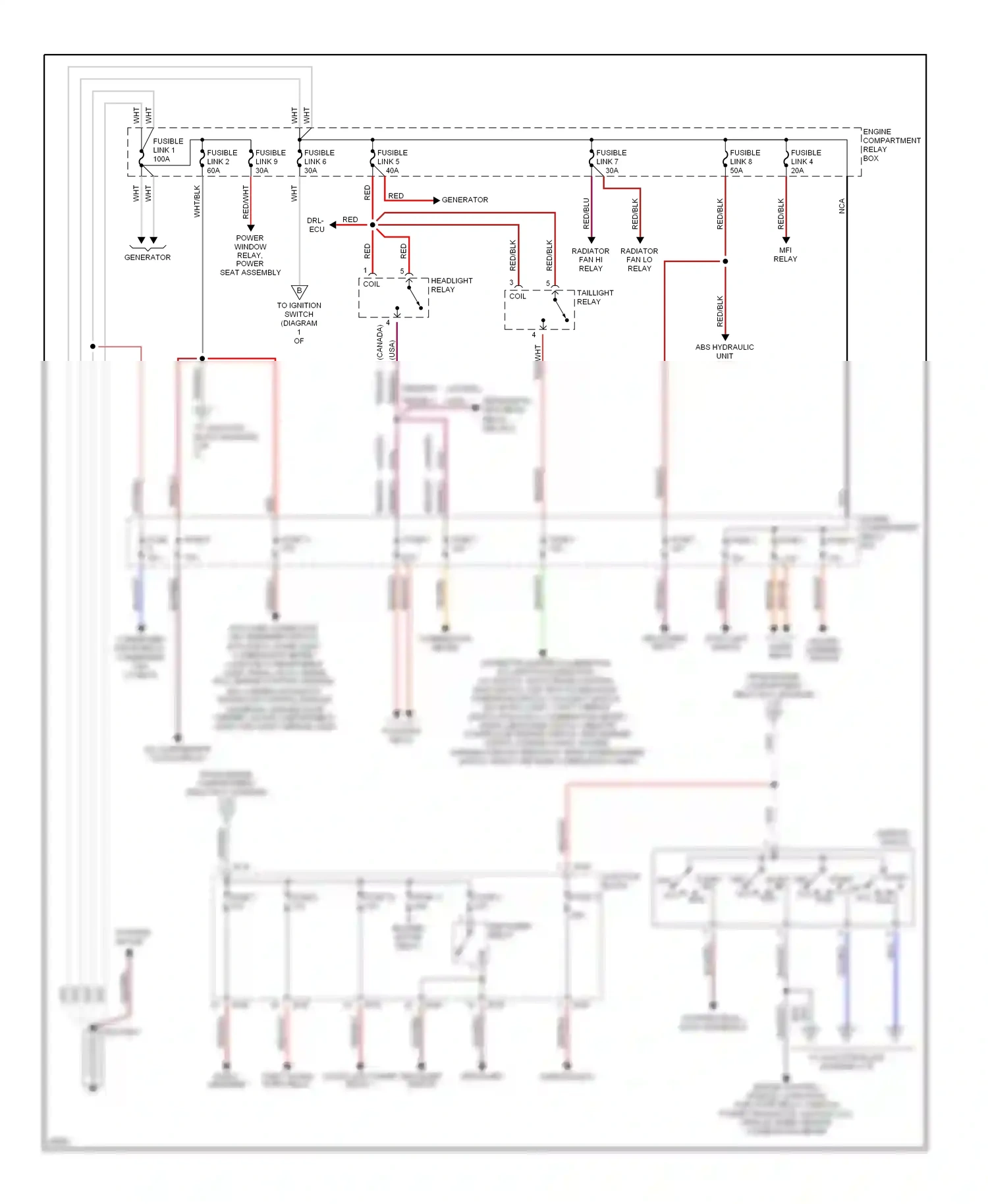 Eagle Talon II (1994-1999) engine compartment relay box wiring diagram  (12 of 28)