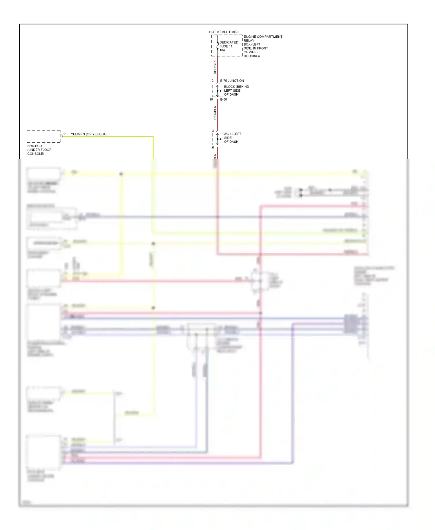 Eagle Talon II (1994-1999) powertrain control module (left side of engine compt) wiring diagram  (1 of 3)