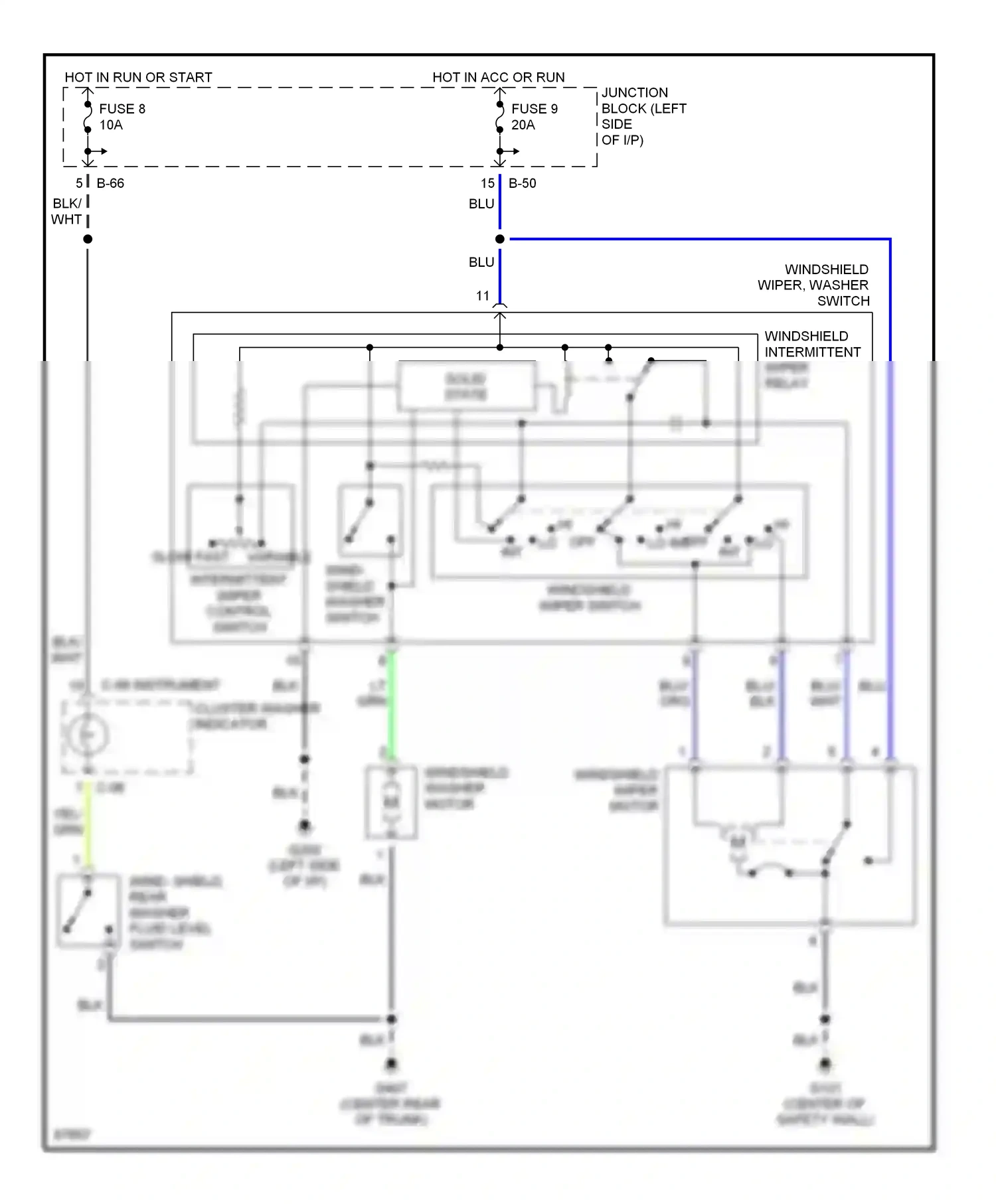 Eagle Talon II (1994-1999) wind- shield washer switch wiring diagram  (1 of 2)