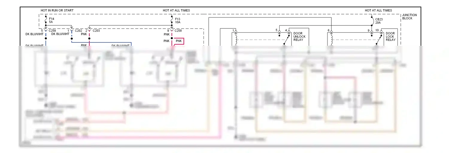 Eagle Vision I (1992-1997) body computer (right kick panel) wiring diagram  (1 of 2)
