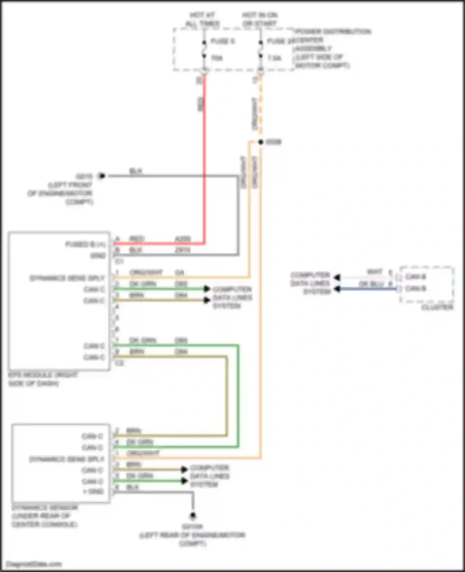 500 FIAT II facelift (2015-2024): Electronic power steering circuit, except electric