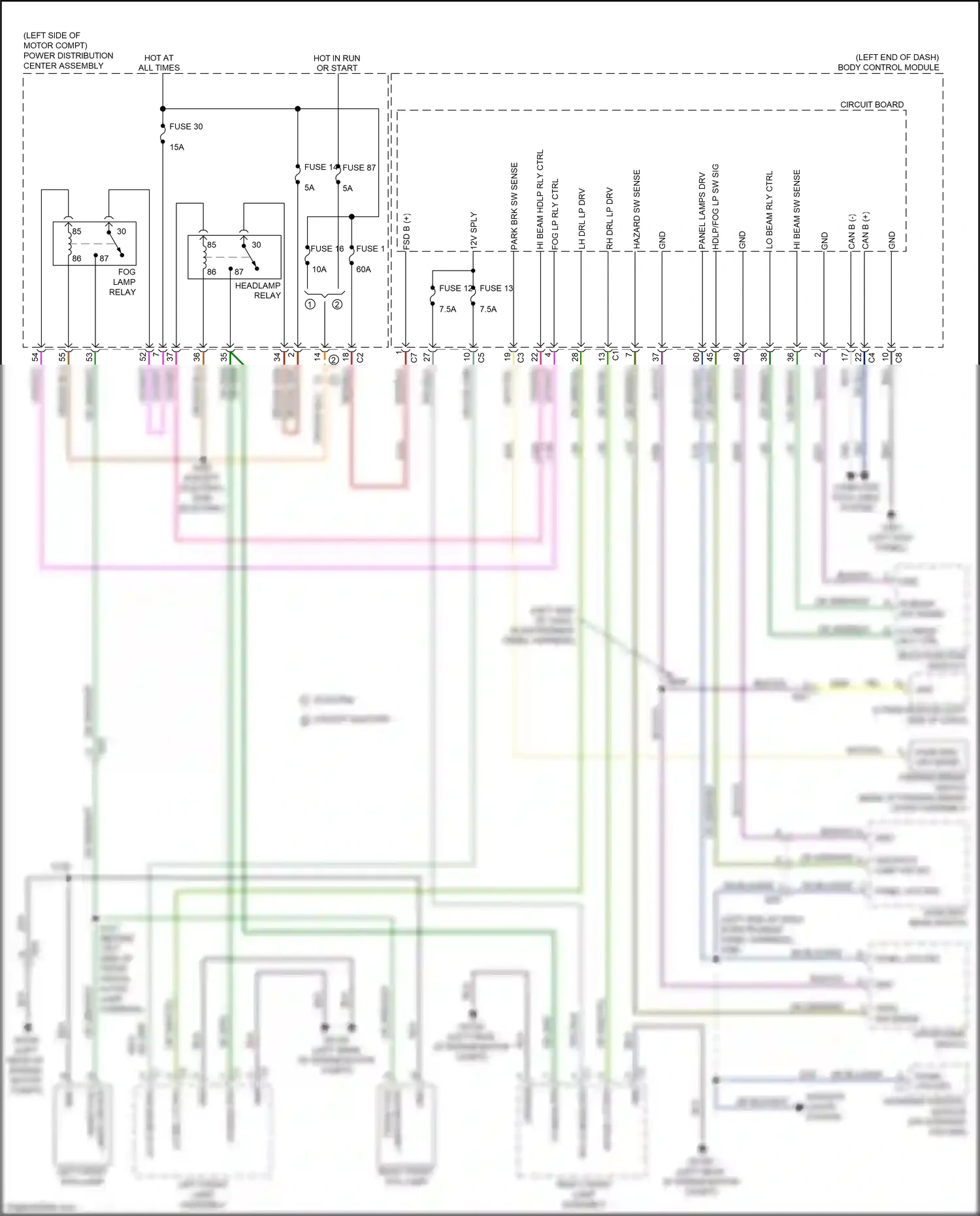 FIAT 500 II facelift (2015-2024) multi-function switch 2 wiring diagram  (3 of 3)
