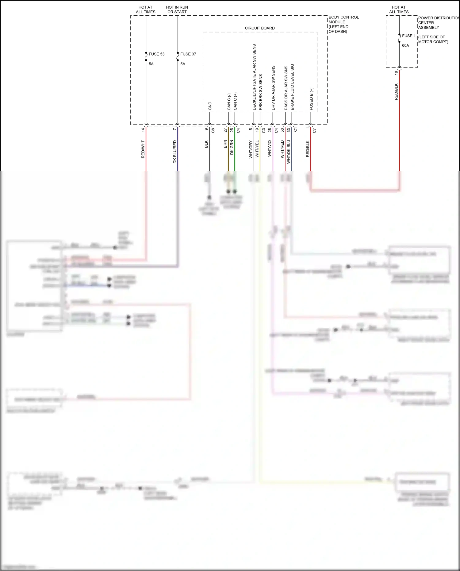 FIAT 500 II facelift (2015-2024) multi- function switch wiring diagram  (1 of 3)