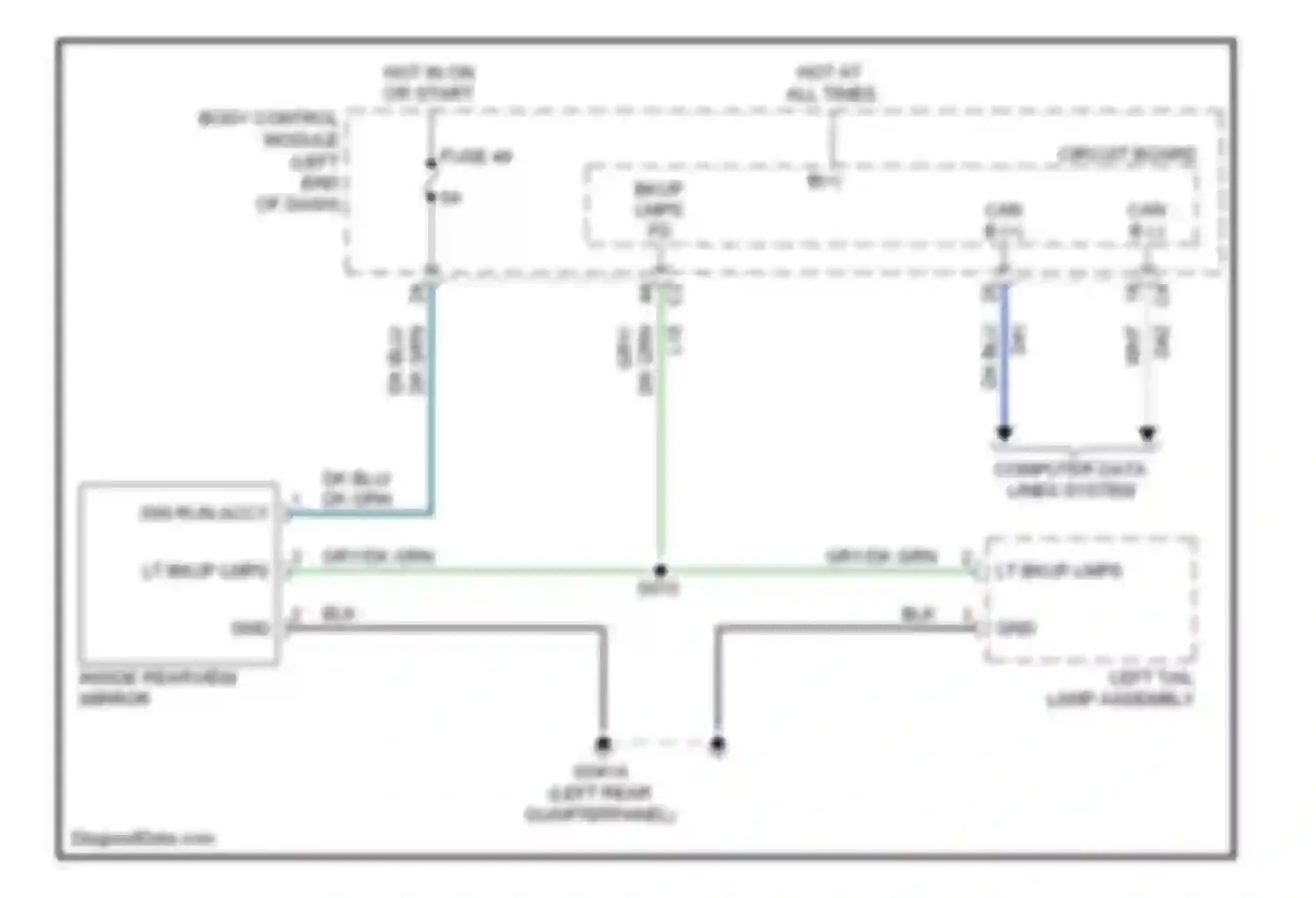 500 FIAT II (2007-2015): Automatic day/night mirror circuit