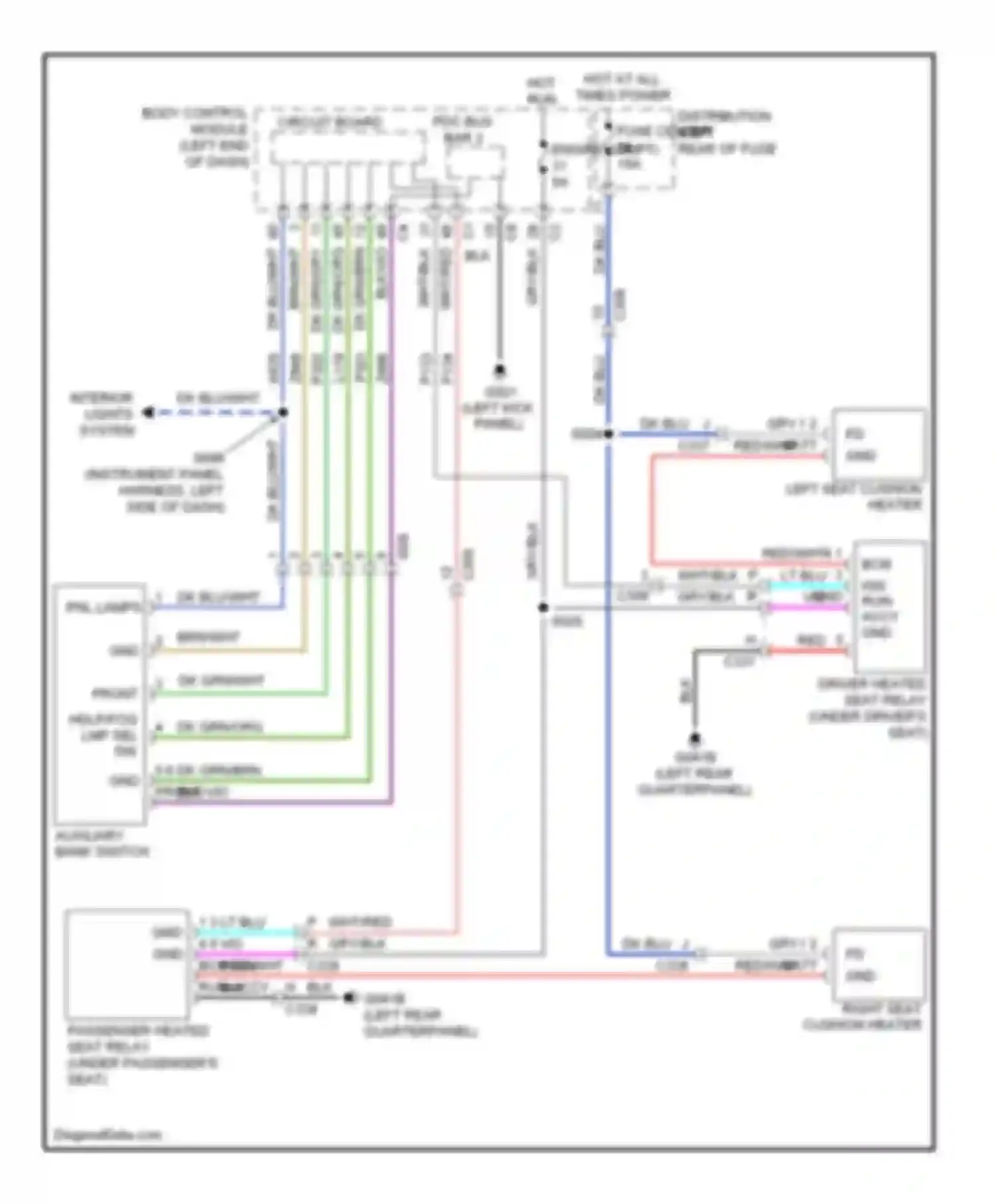 500 FIAT II (2007-2015): Power seats circuit