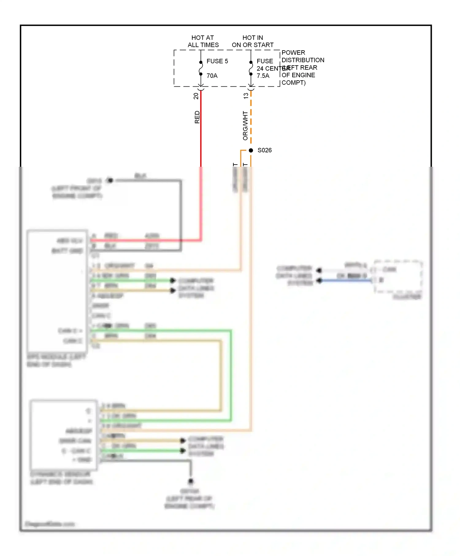 FIAT 500 II (2007-2015) computer data lines system wiring diagram  (8 of 35)