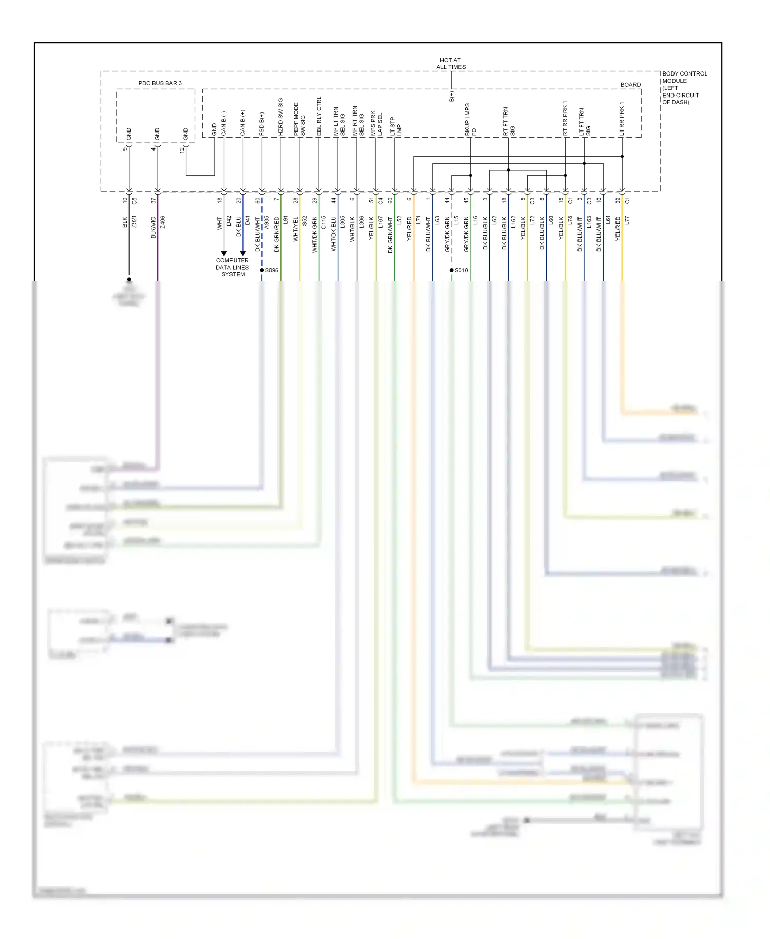 FIAT 500 II (2007-2015) multi-function switch 2 wiring diagram  (1 of 3)