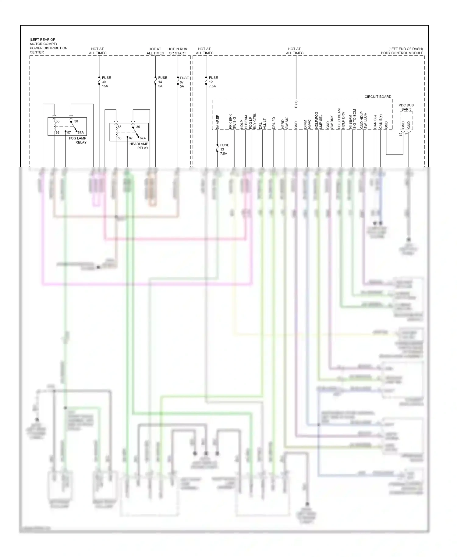 FIAT 500 II (2007-2015) multi-function switch 2 wiring diagram  (3 of 3)