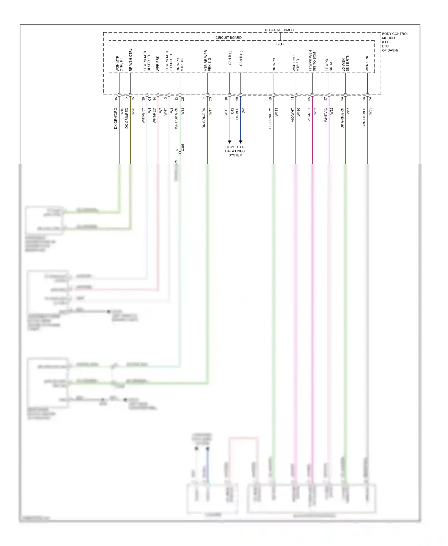 FIAT 500 II (2007-2015) multi- function switch wiring diagram  (2 of 2)