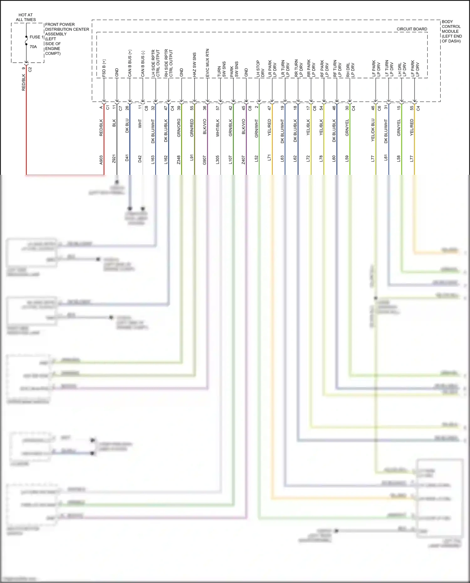 FIAT 500L I facelift (2017-2024) multi- function switch wiring diagram  (1 of 4)