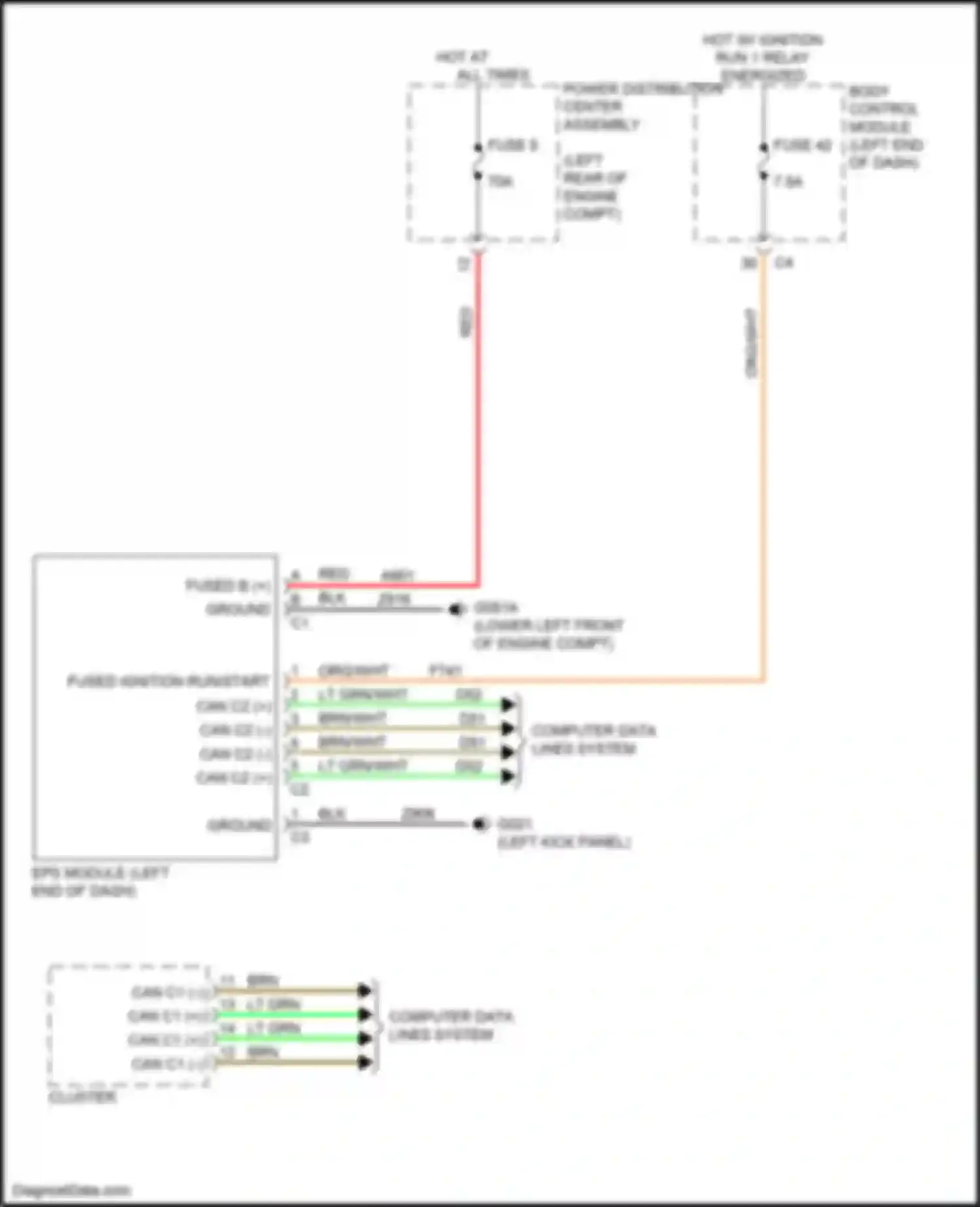 500X FIAT I (2014-2018): Electronic power steering circuit