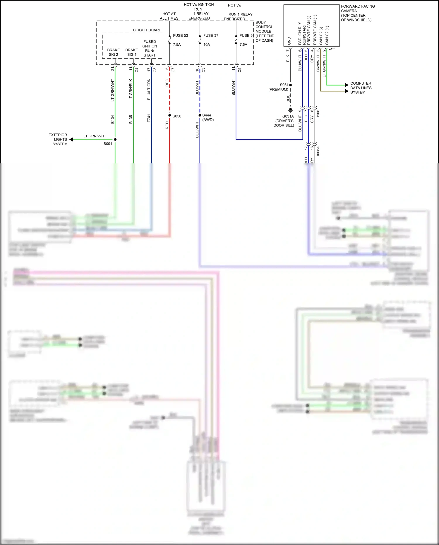 FIAT 500X I (2014-2018) forward facing camera wiring diagram  (1 of 3)