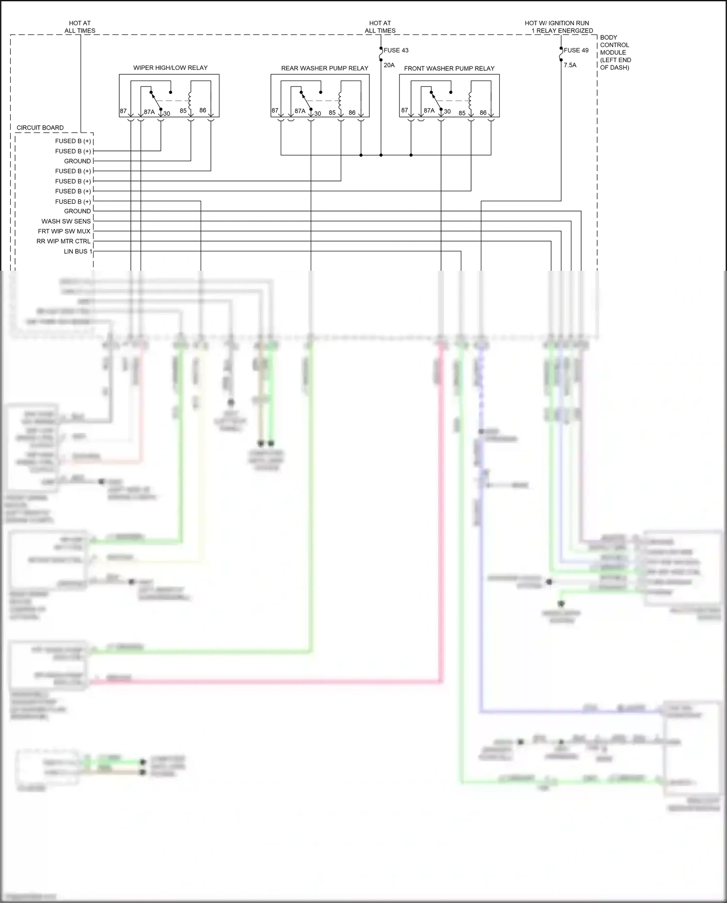 FIAT 500X I (2014-2018) multi- function switch wiring diagram  (3 of 3)