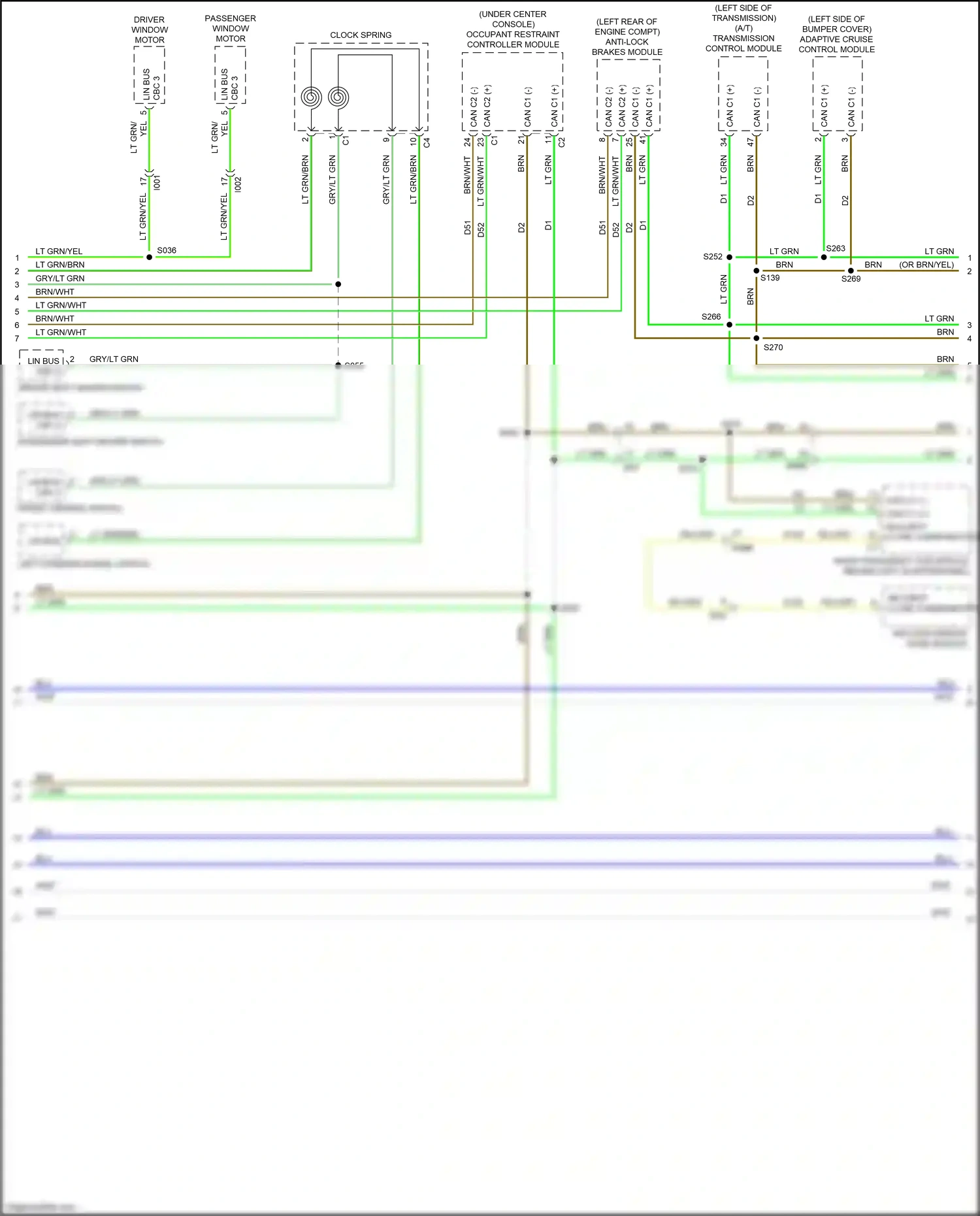 FIAT 500X I (2014-2018) occupant restraint controller module wiring diagram  (1 of 6)