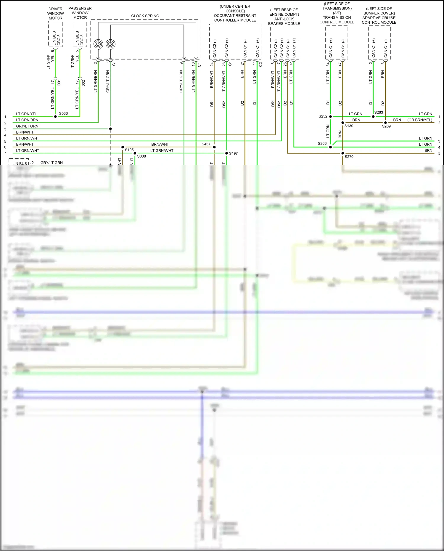 FIAT 500X I (2014-2018) occupant restraint controller module wiring diagram  (2 of 6)