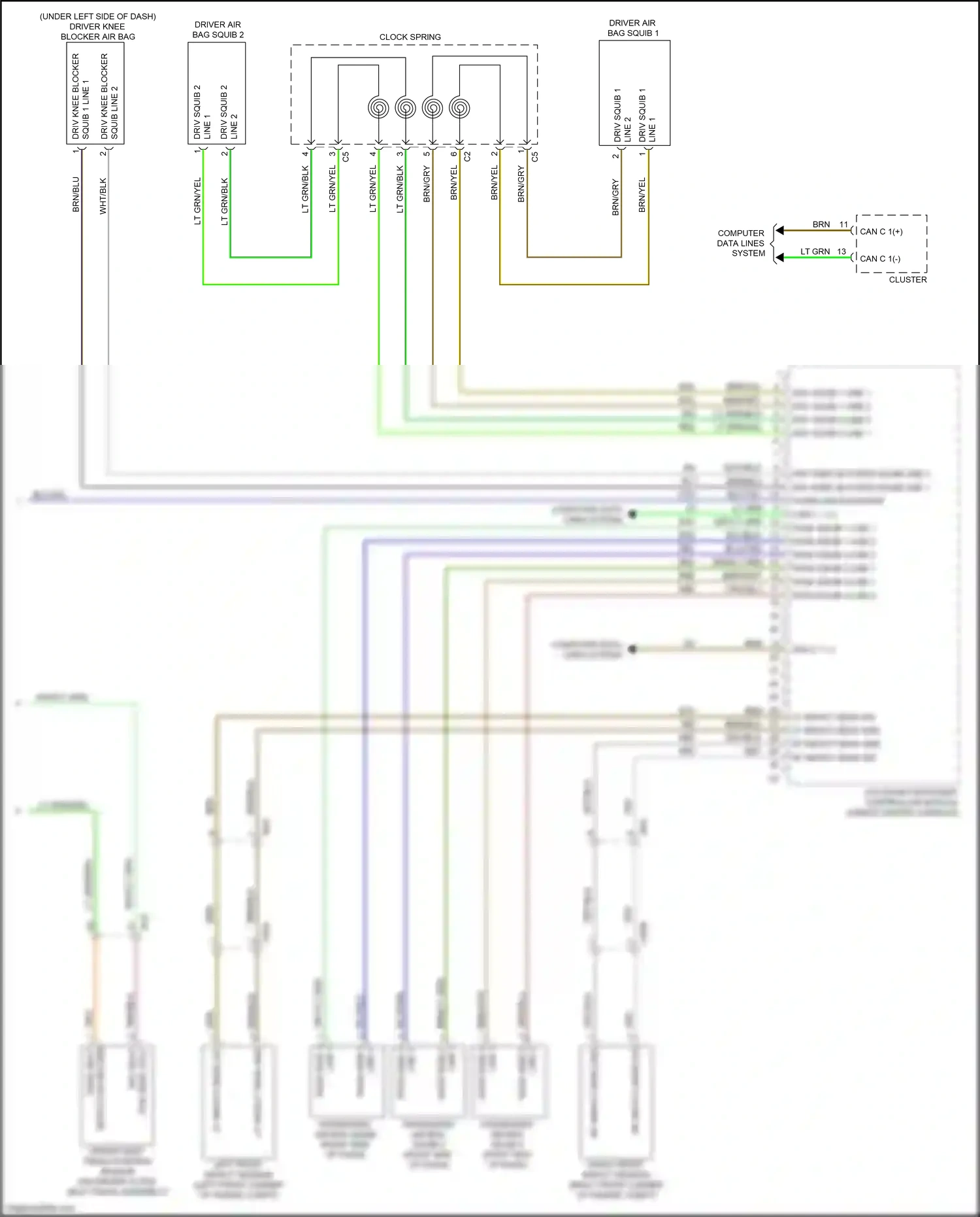 FIAT 500X I (2014-2018) occupant restraint controller module wiring diagram  (5 of 6)