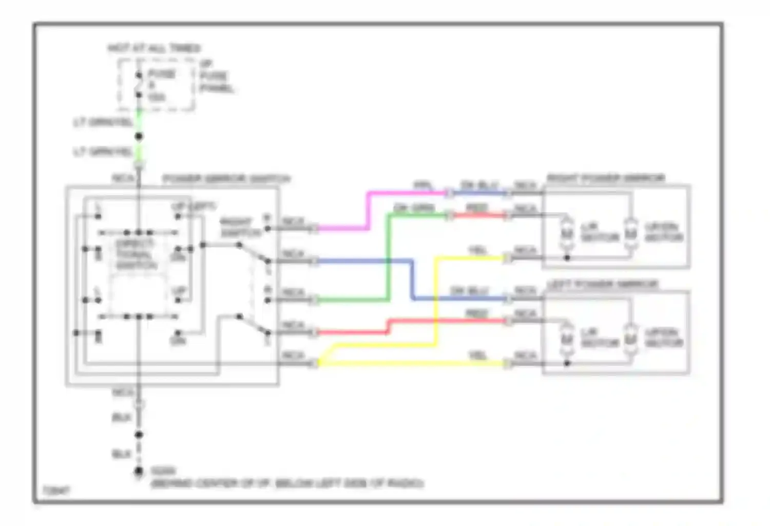 Aerostar Ford I (1986-1997): Power mirror circuit