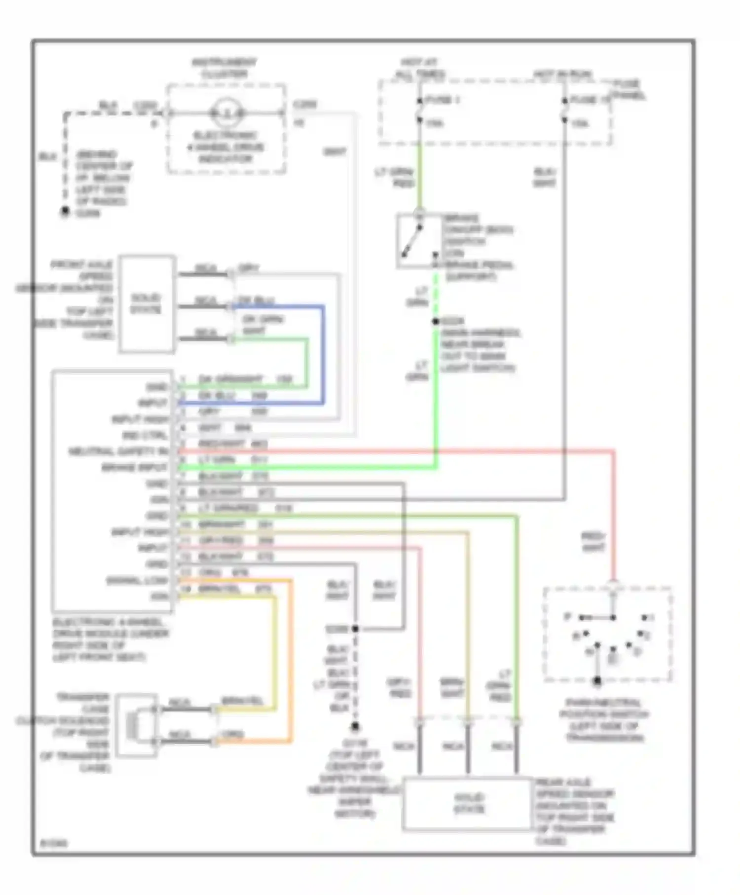 Aerostar Ford I (1986-1997): 4.0l, transfer case circuit
