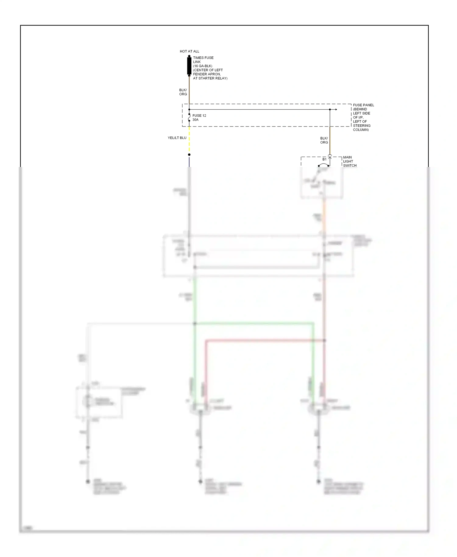 Ford Aerostar I (1986-1997) multi- function switch dimmer wiring diagram  (2 of 2)
