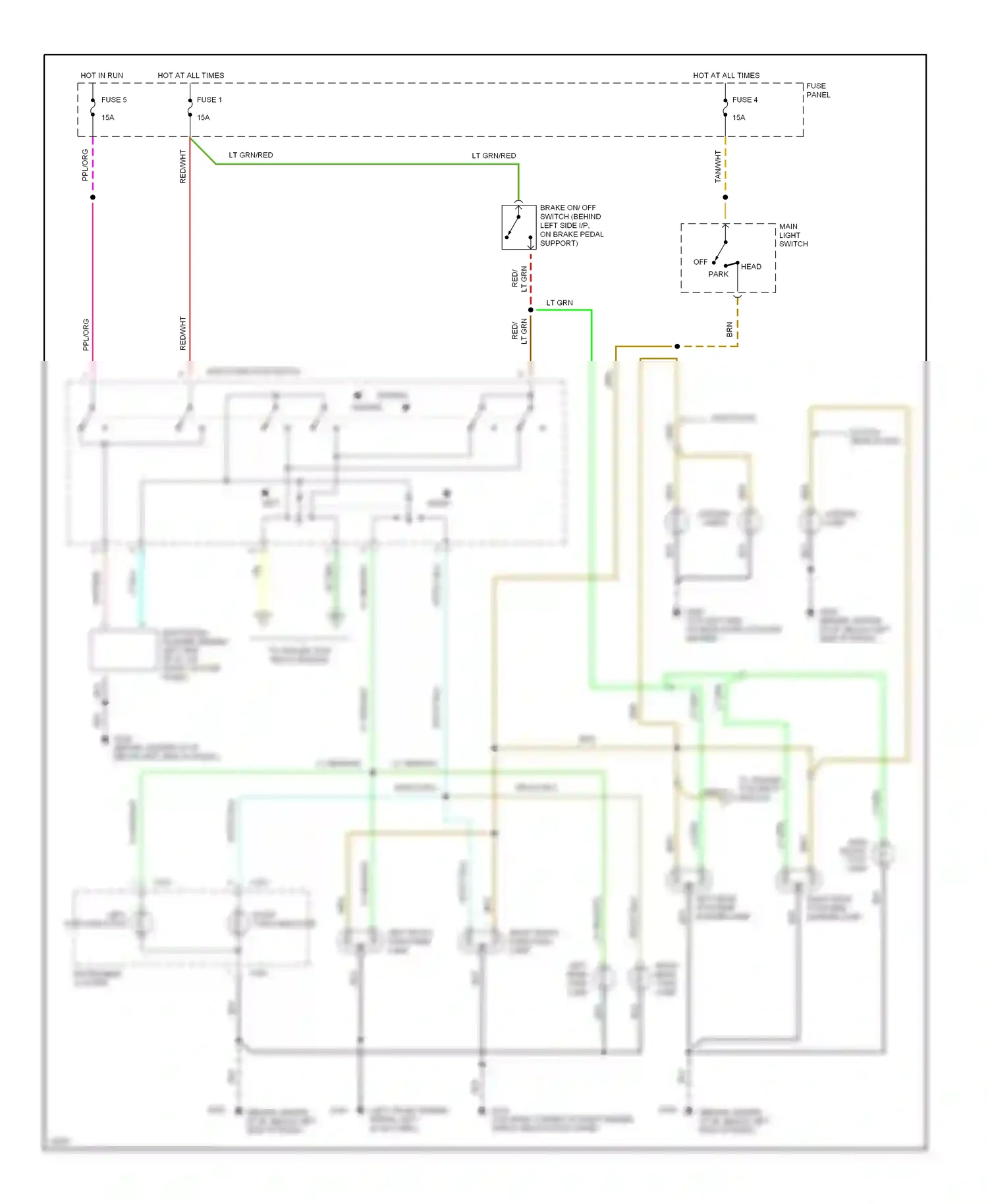 Ford Aerostar I (1986-1997) multi- function switch wiring diagram  (1 of 3)