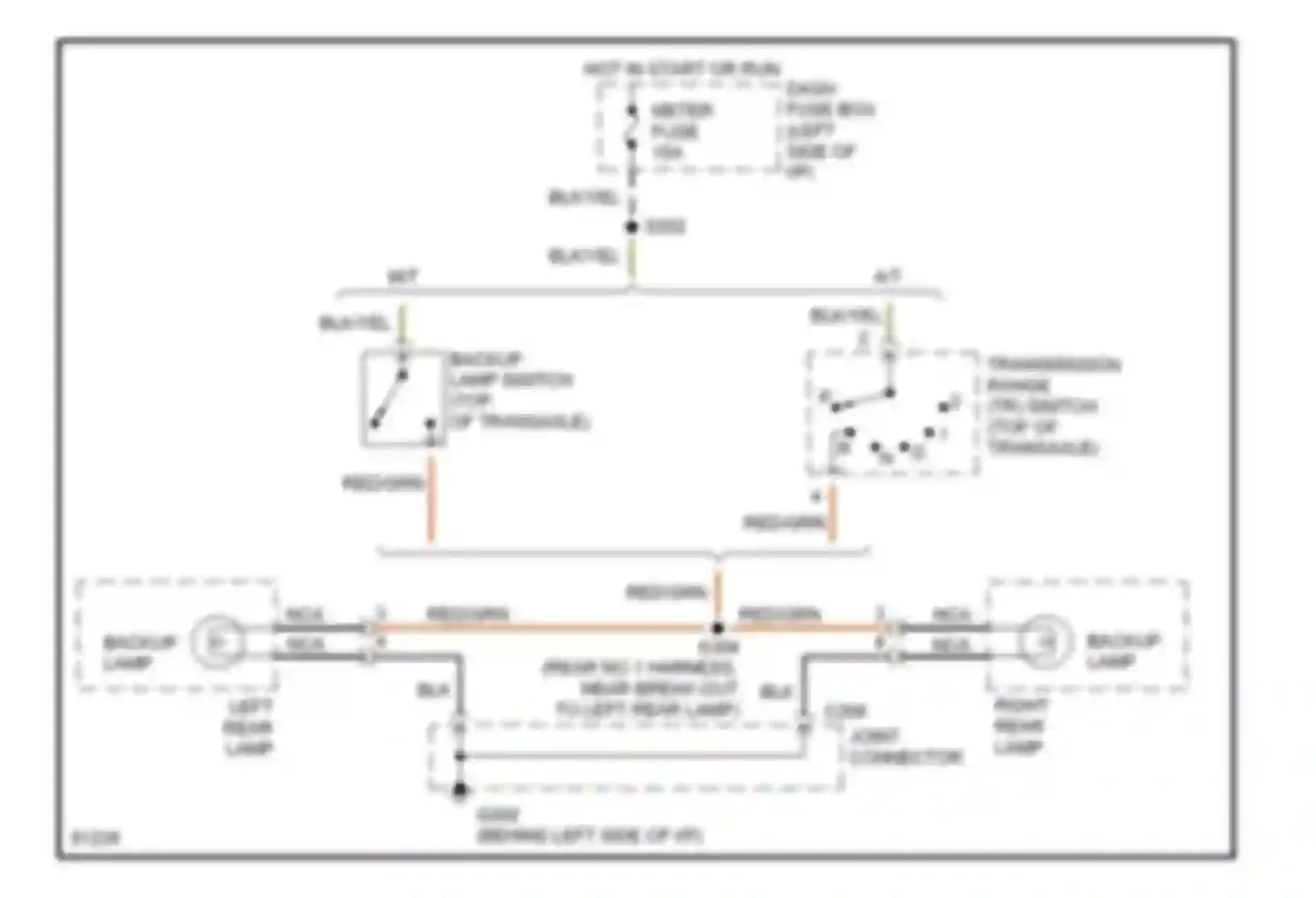 Aspire Ford I (1993-1997): Back-up lamps circuit